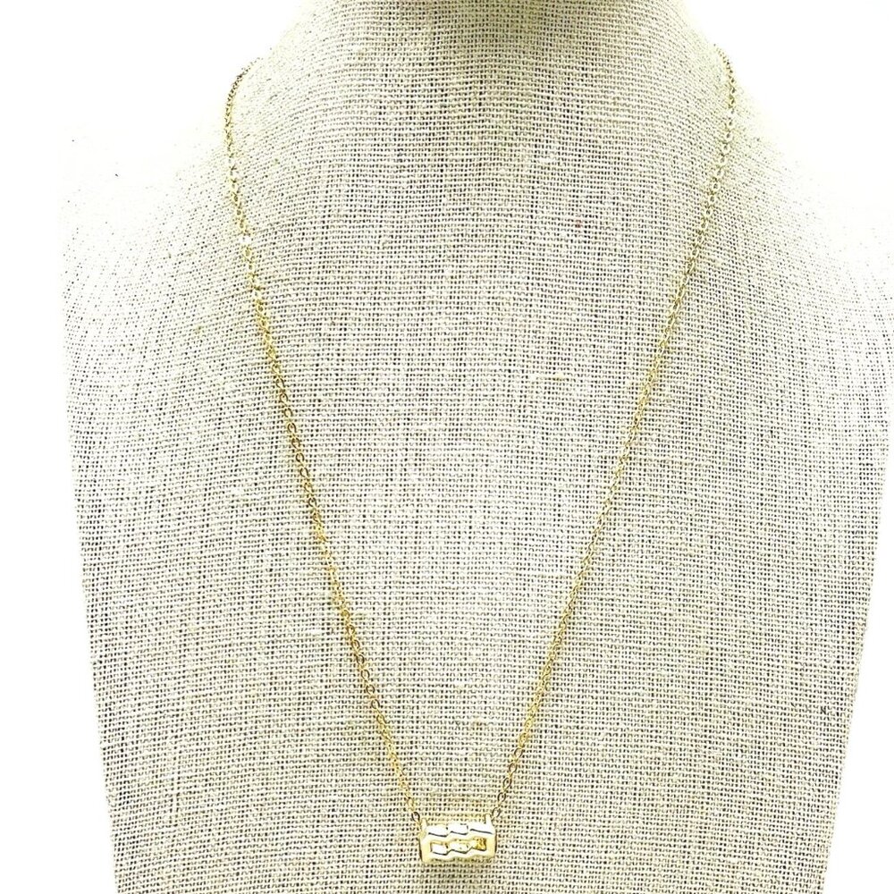 DOGEARED Aquarius Zodiac Gold Tone Necklace Cubic Zirconia Pendant Original Card